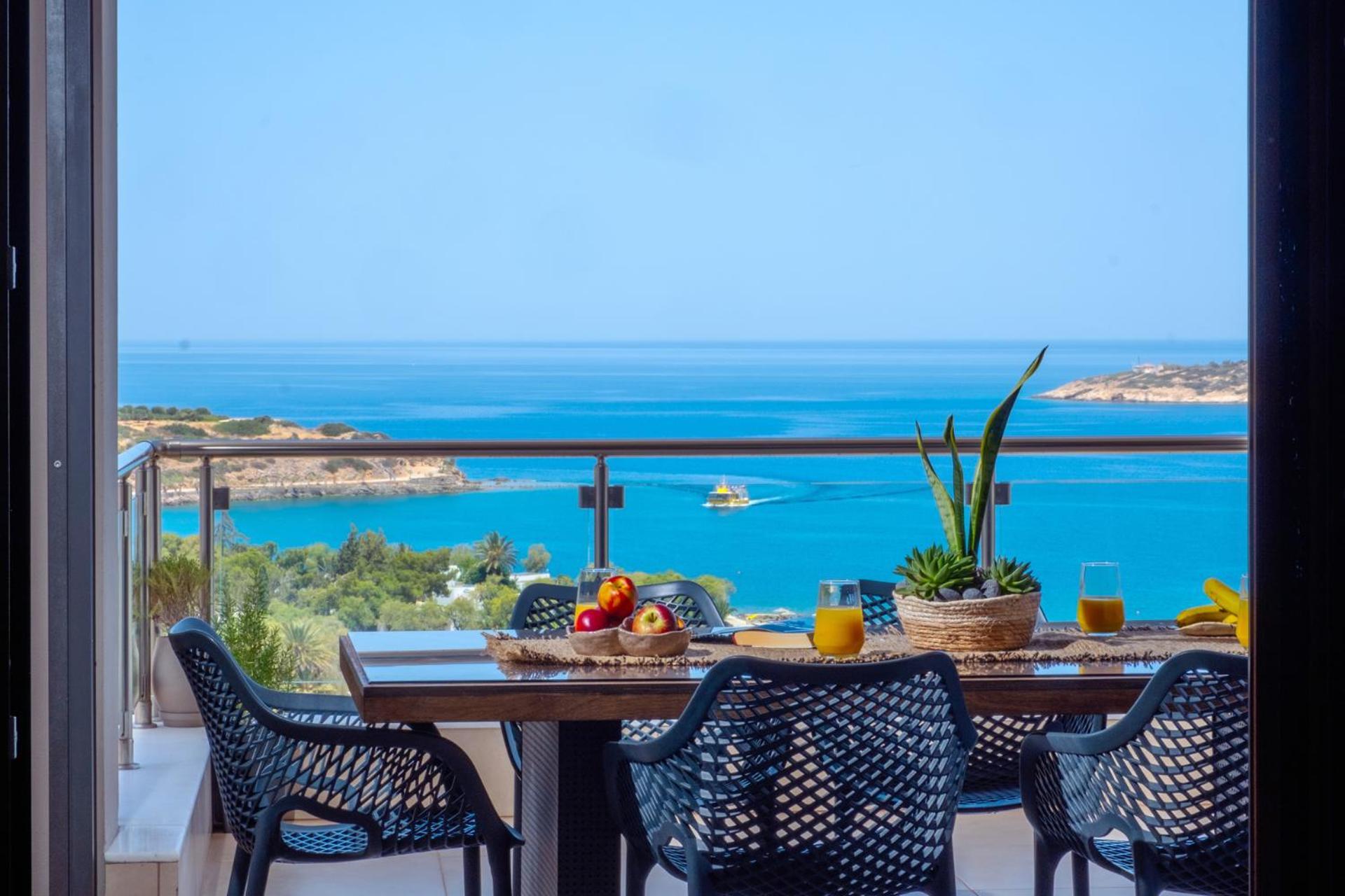 Thea Panoramic Sea View Apartment Ágios Nikólaos Екстериор снимка